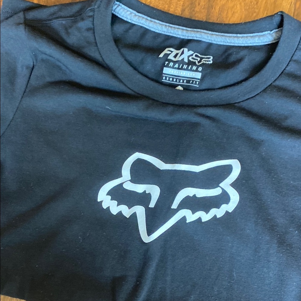 Fox Black Tee with Metallic Logo